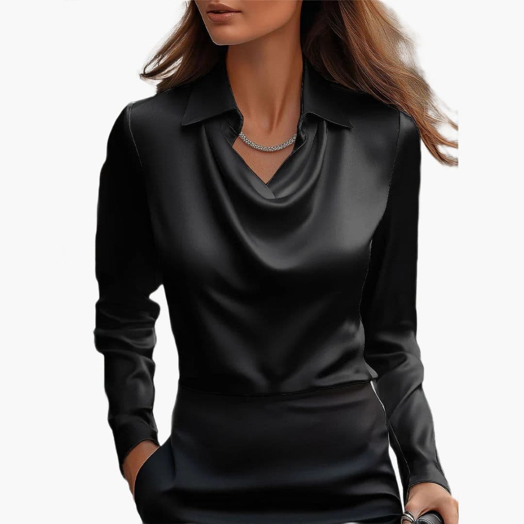 Damska bluzka z drapowanym dekoltem