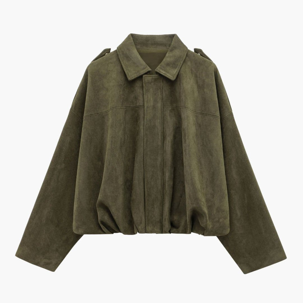 Damska kurtka bomberka z kołnierzem z klapami