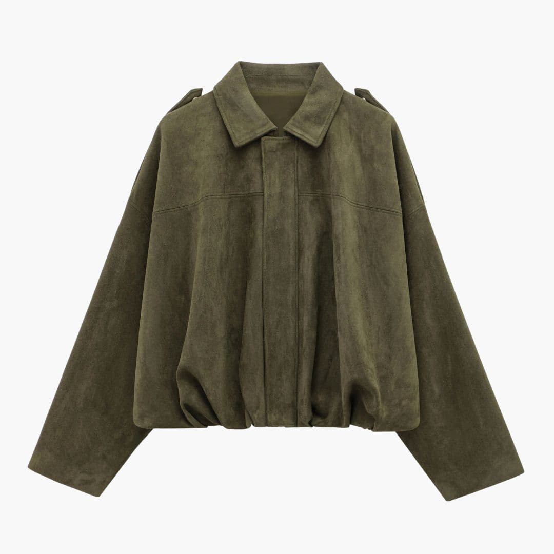 Damska kurtka bomberka z kołnierzem z klapami