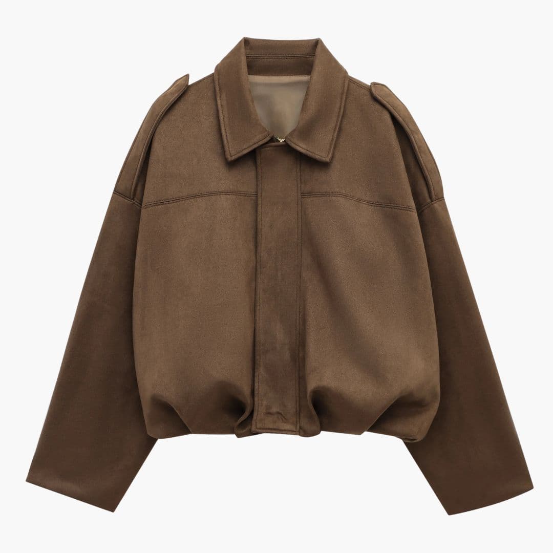 Damska kurtka bomberka z kołnierzem z klapami