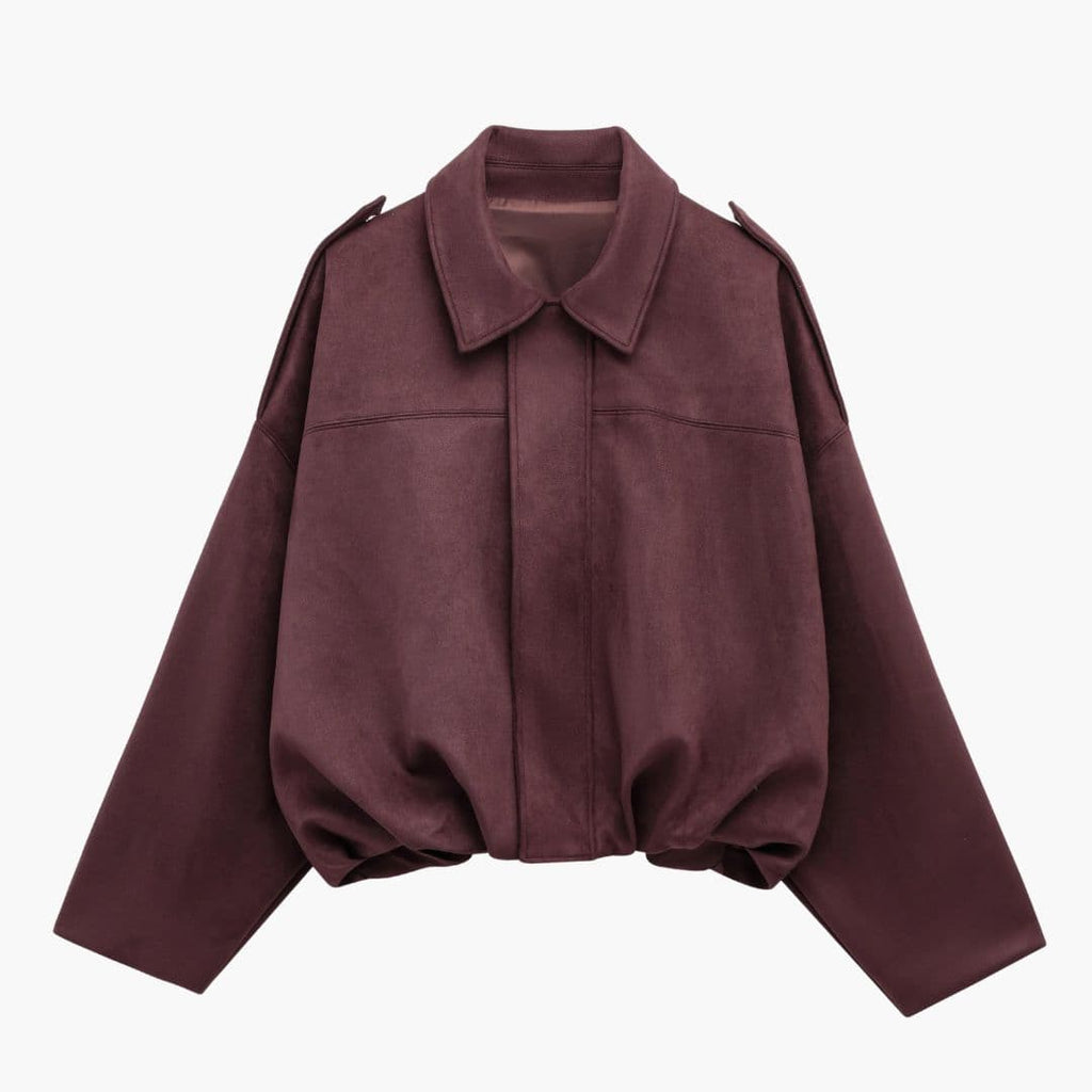 Damska kurtka bomberka z kołnierzem z klapami