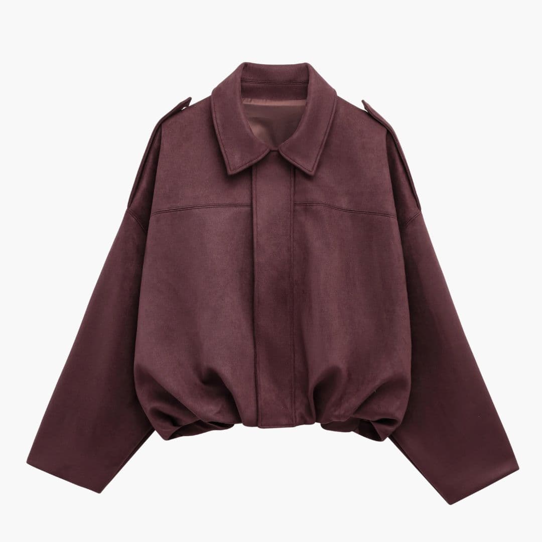 Damska kurtka bomberka z kołnierzem z klapami