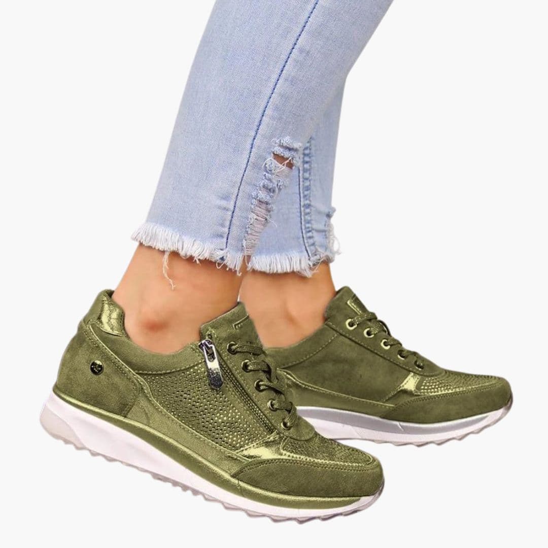 Damskie buty trekkingowe sznurowane z bocznym zamkiem