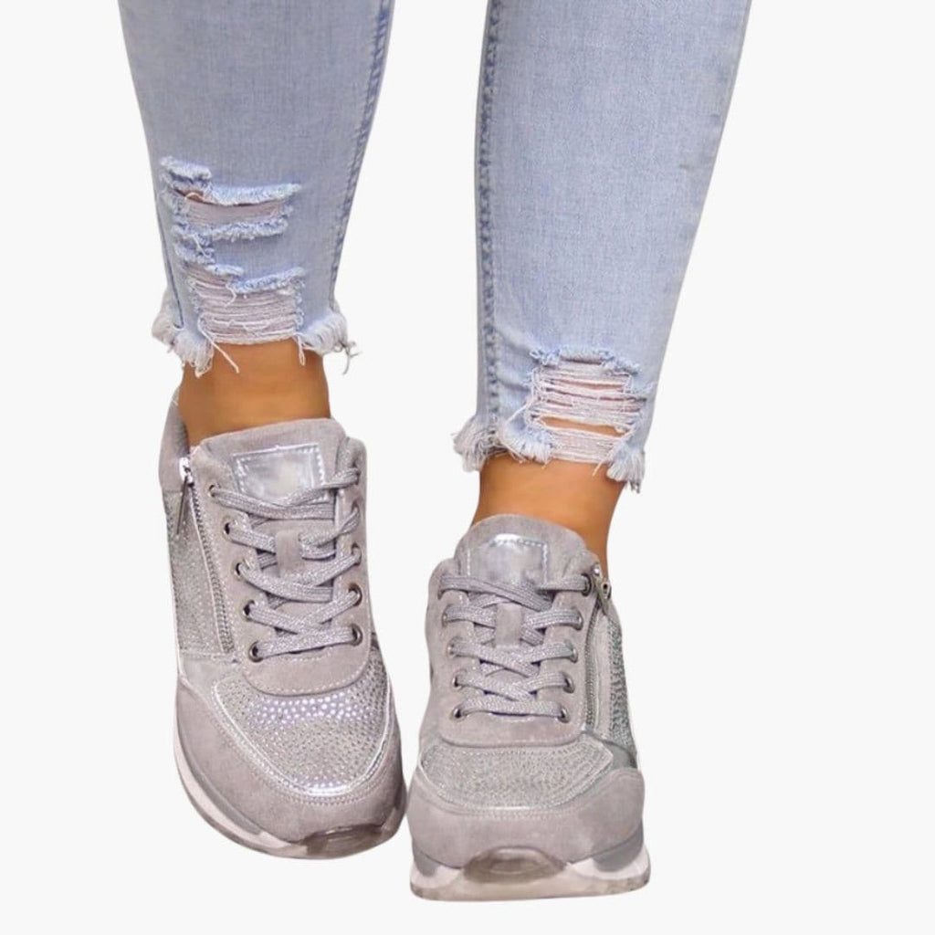 Damskie buty trekkingowe sznurowane z bocznym zamkiem