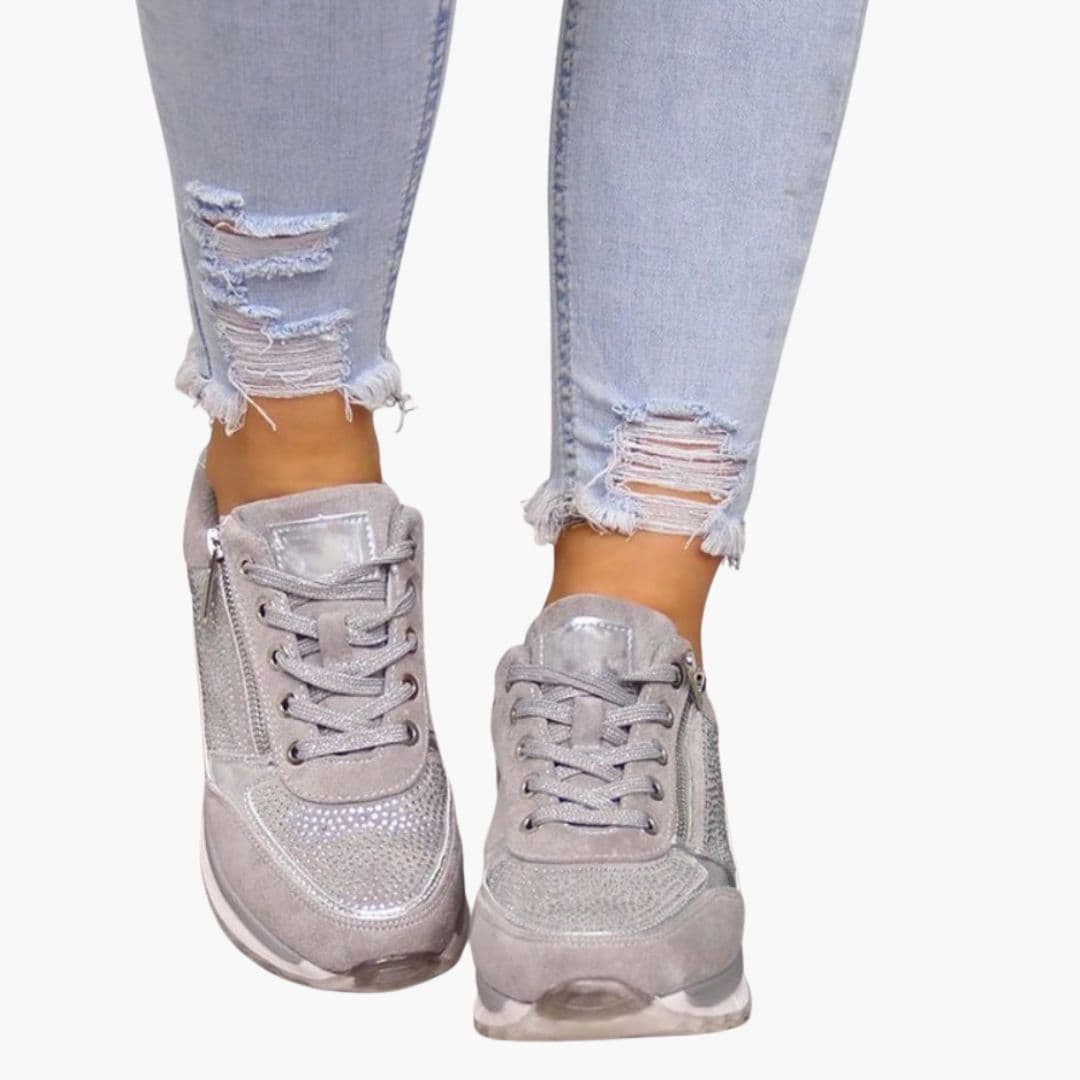 Damskie buty trekkingowe sznurowane z bocznym zamkiem