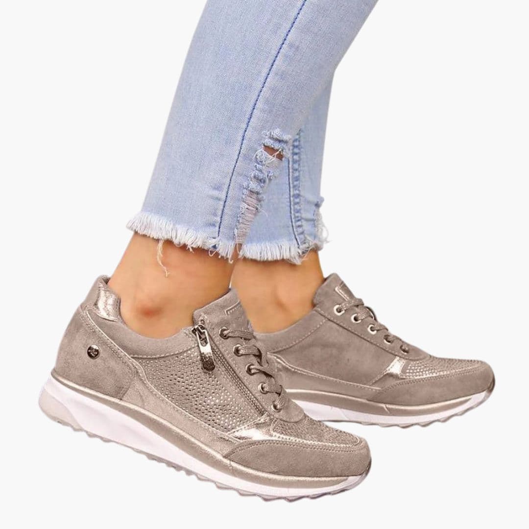 Damskie buty trekkingowe sznurowane z bocznym zamkiem