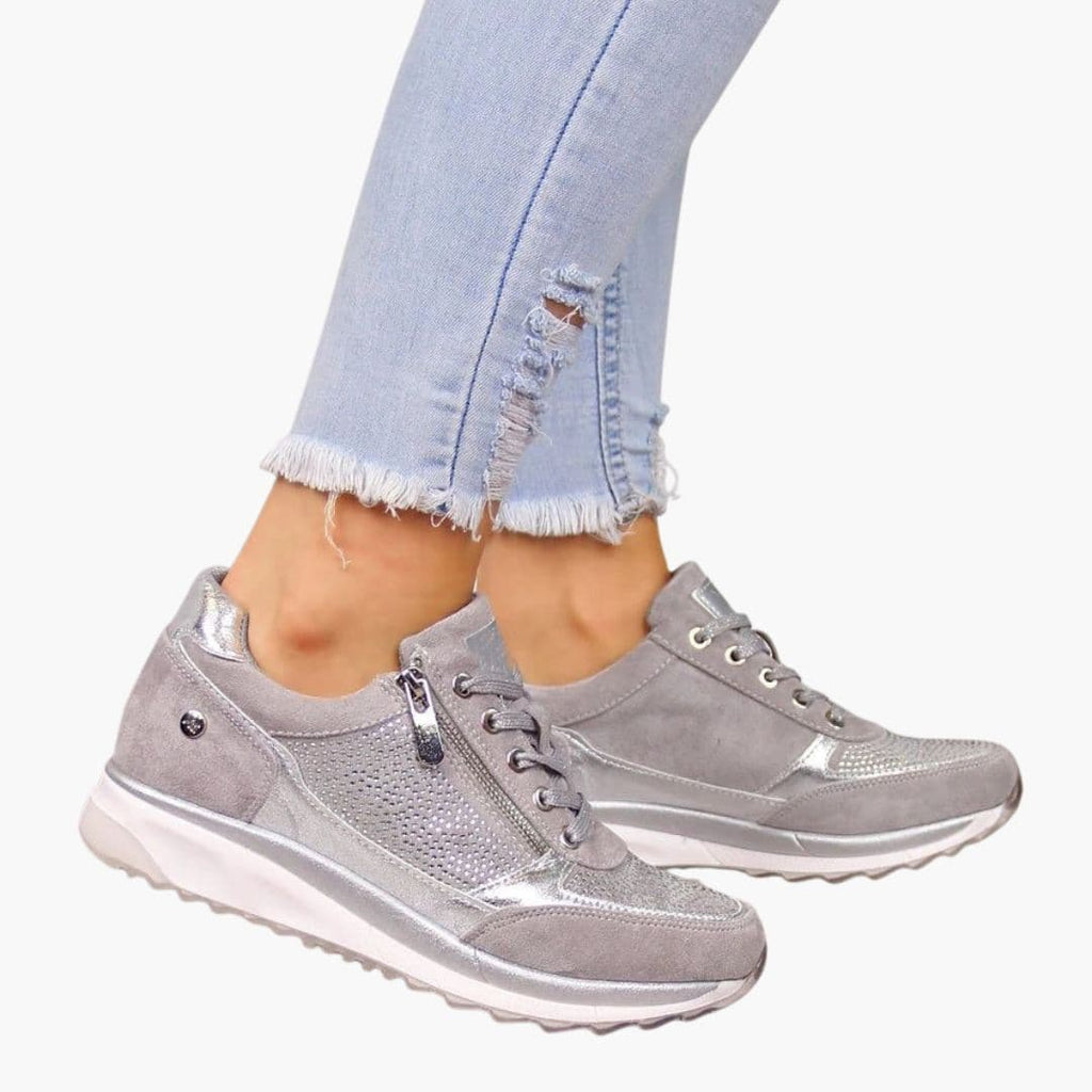 Damskie buty trekkingowe sznurowane z bocznym zamkiem