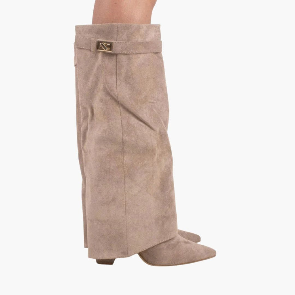 Damskie kozaki do kolan ze obcasem słupkowym