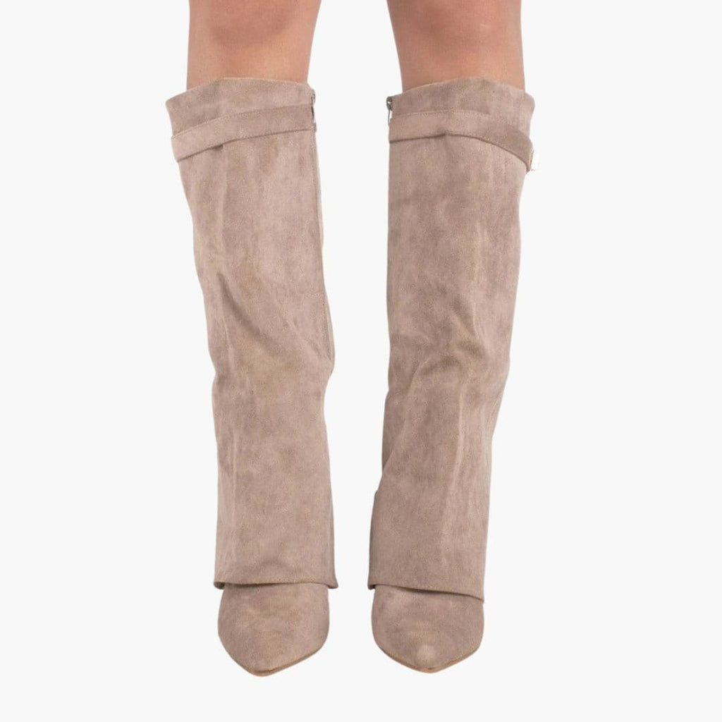 Damskie kozaki do kolan ze obcasem słupkowym