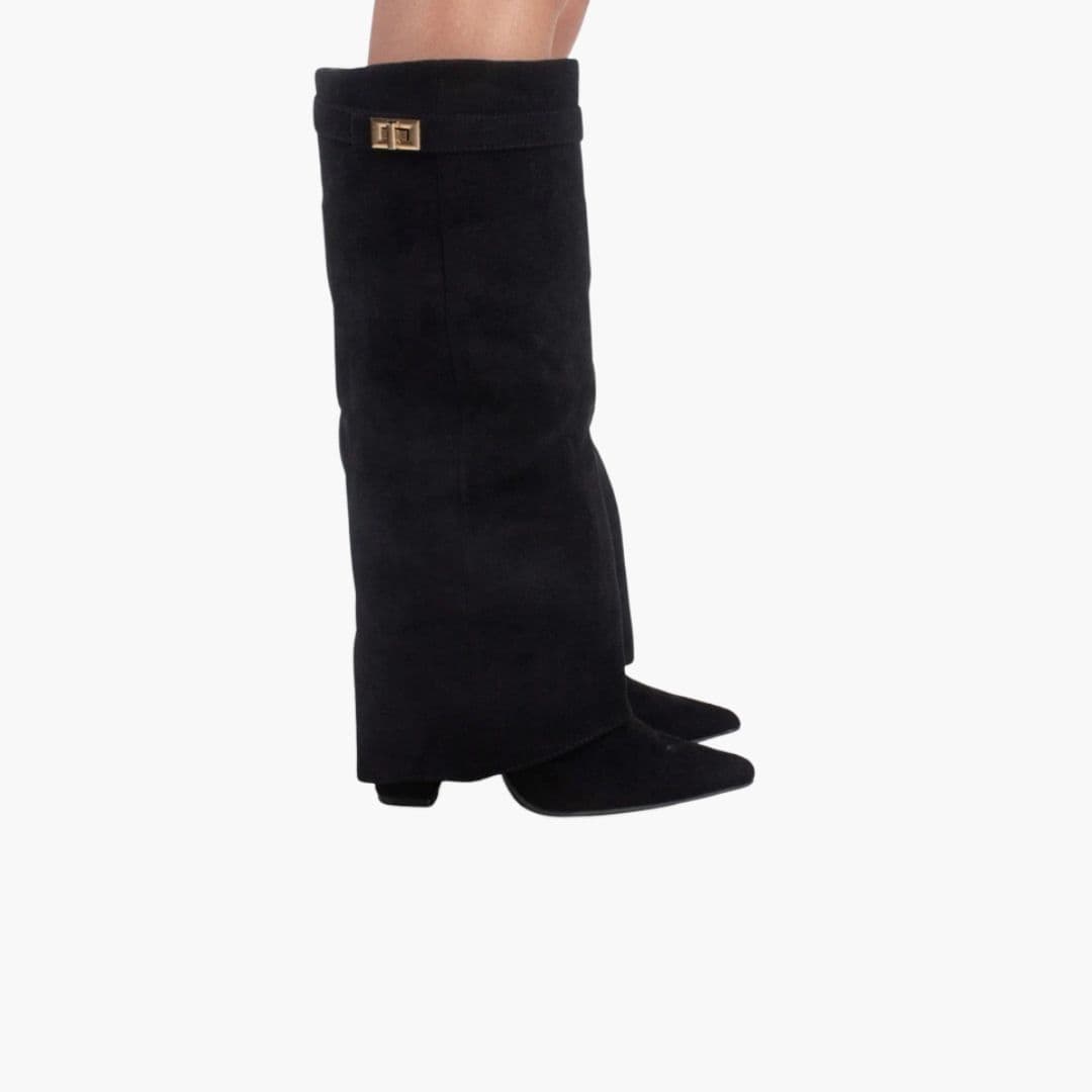 Damskie kozaki do kolan z obcasem słupkowym