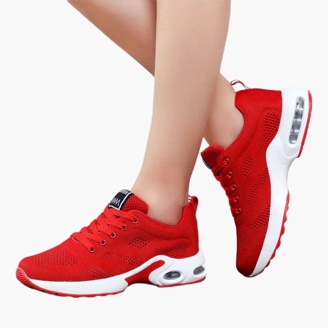 Damskie sneakersy z poduszką powietrzną i wiązaniem