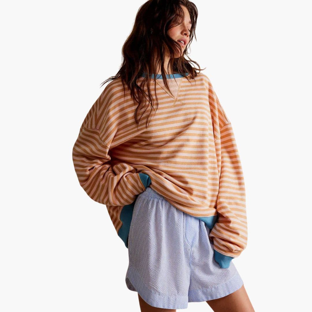 Damski sweter oversize z okrągłym dekoltem