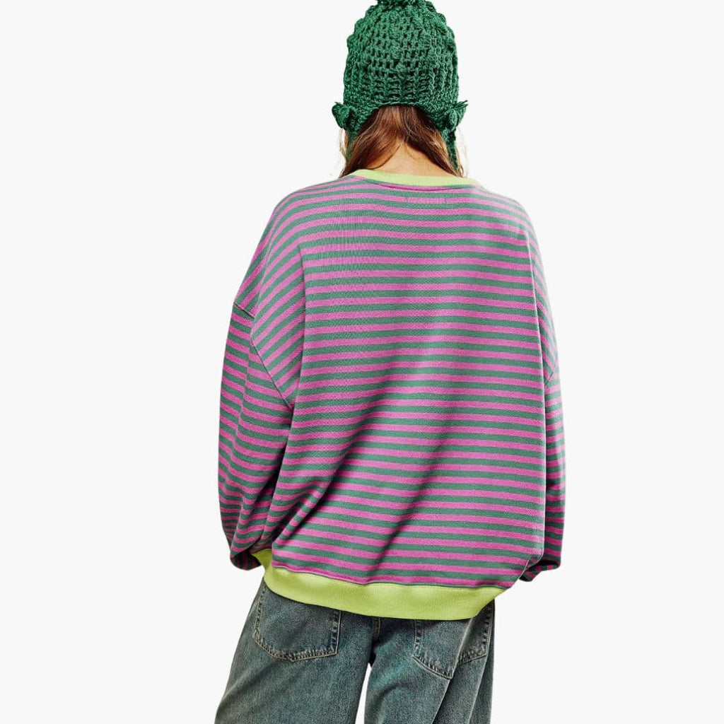 Damski sweter oversize z okrągłym dekoltem