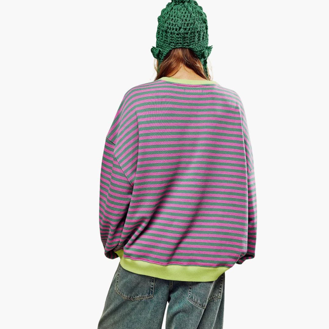 Damski sweter oversize z okrągłym dekoltem