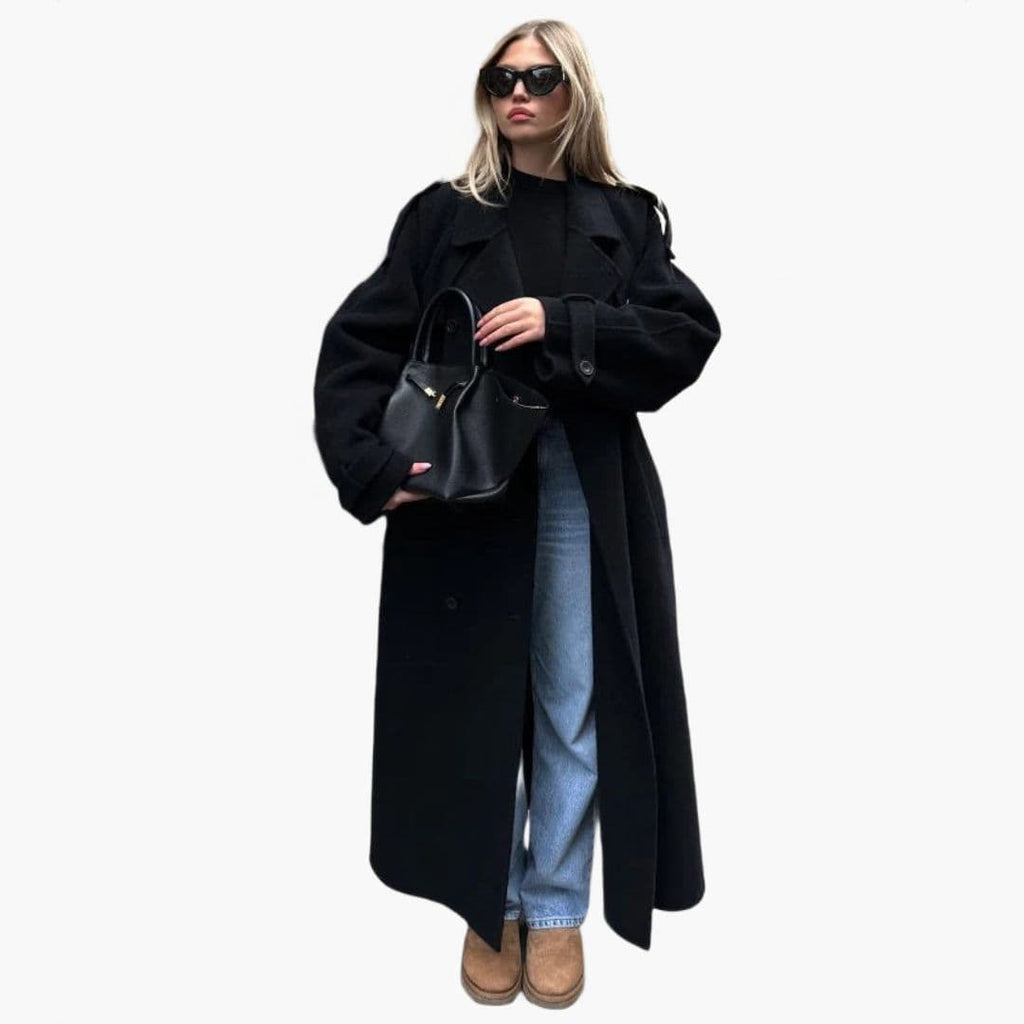 Damski trencz oversize o wydłużonym kroju