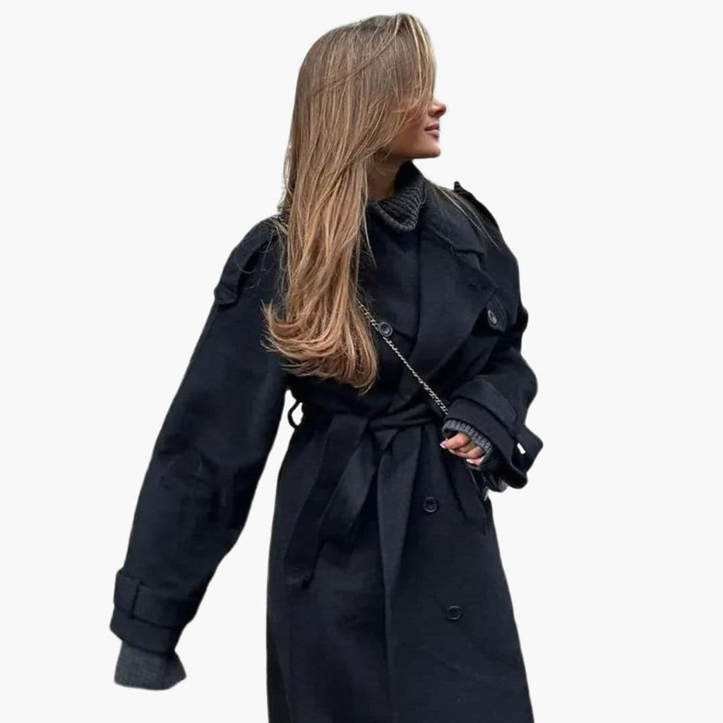 Damski trencz oversize o wydłużonym kroju