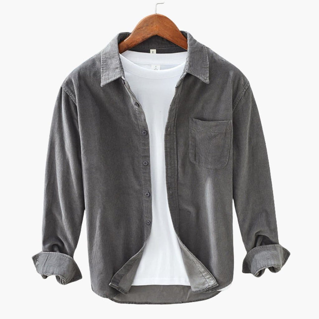 Koszula męska sztruksowa z kieszenią na piersi