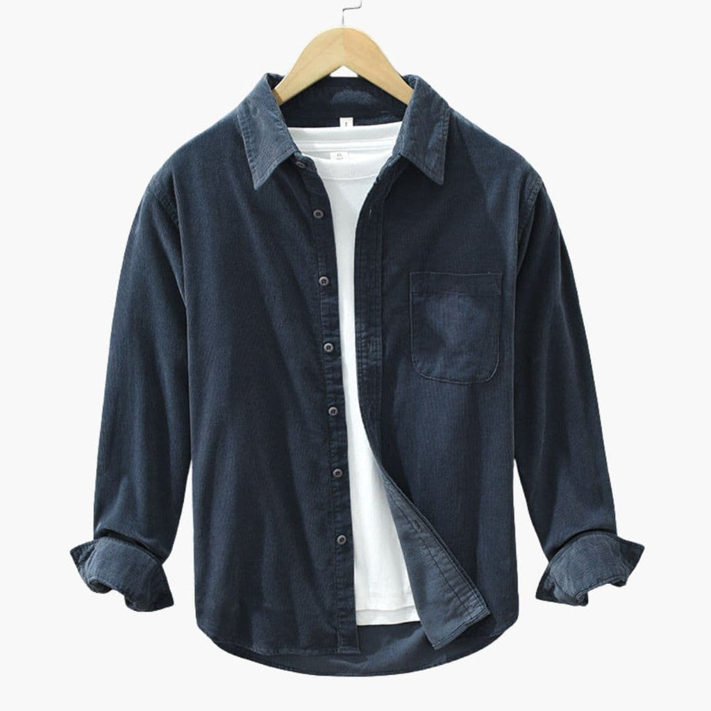 Koszula męska sztruksowa z kieszenią na piersi