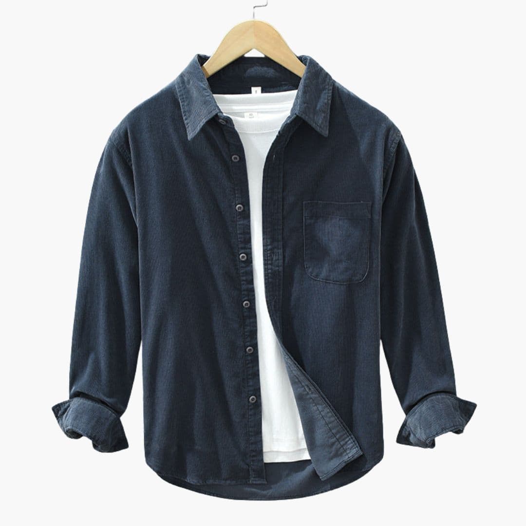 Koszula męska sztruksowa z kieszenią na piersi