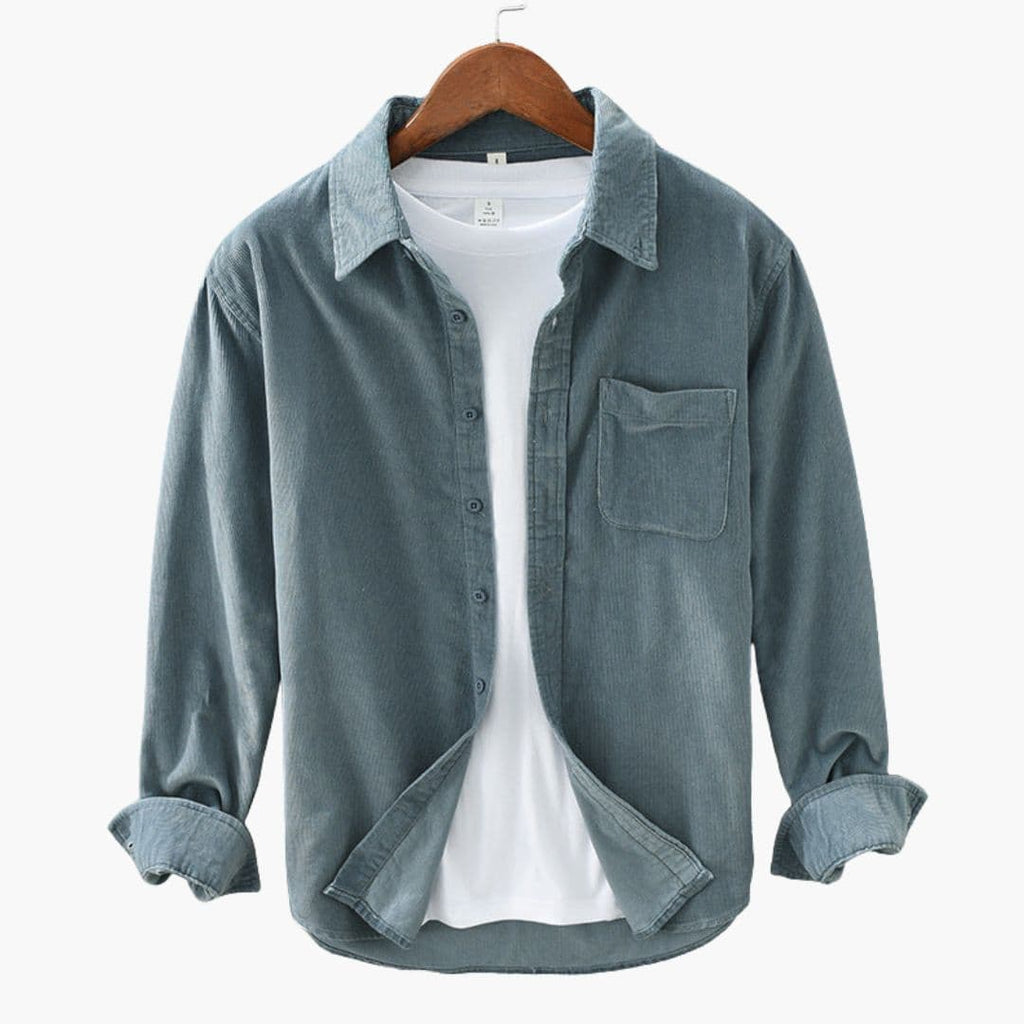 Koszula męska sztruksowa z kieszenią na piersi