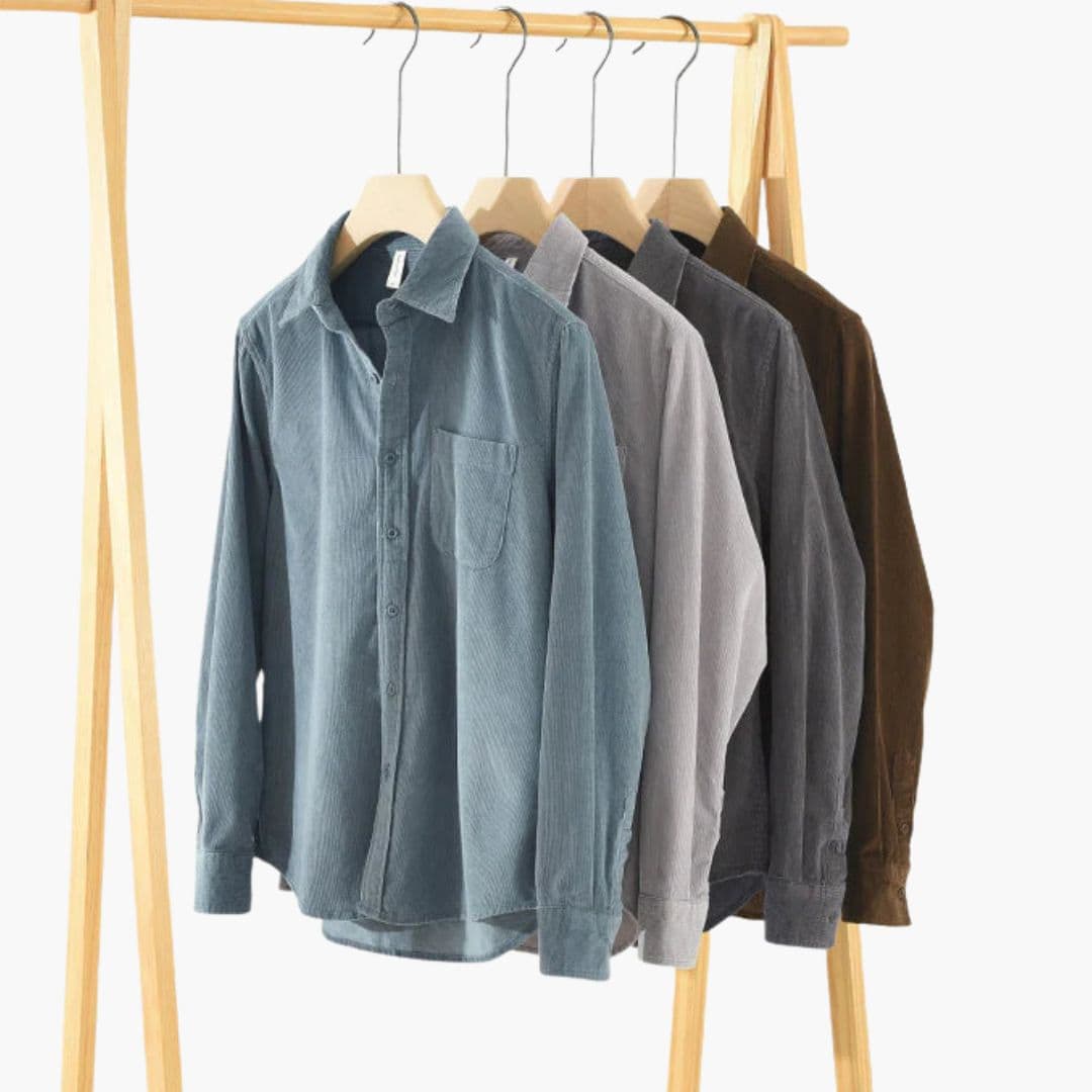 Koszula męska sztruksowa z kieszenią na piersi