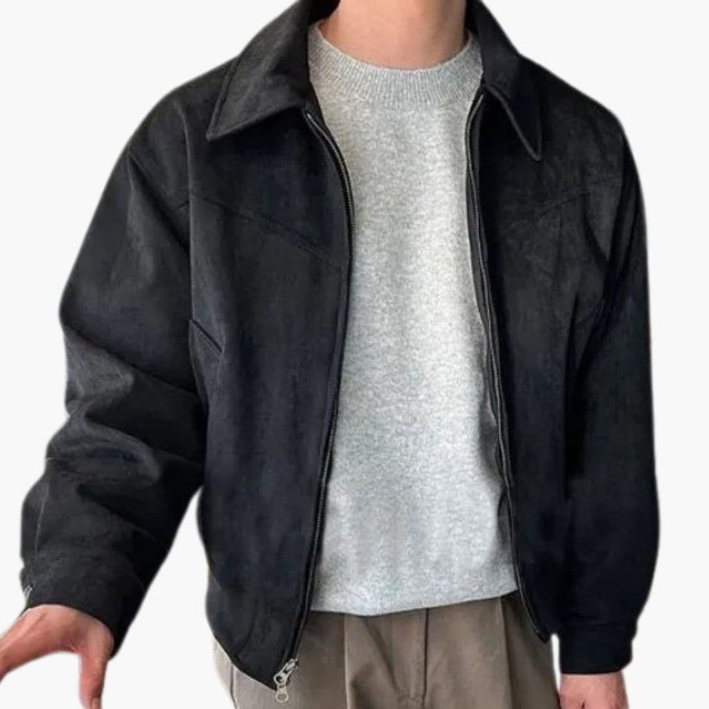 Kurtka bomber męska z zamkiem i mankietami na guziki