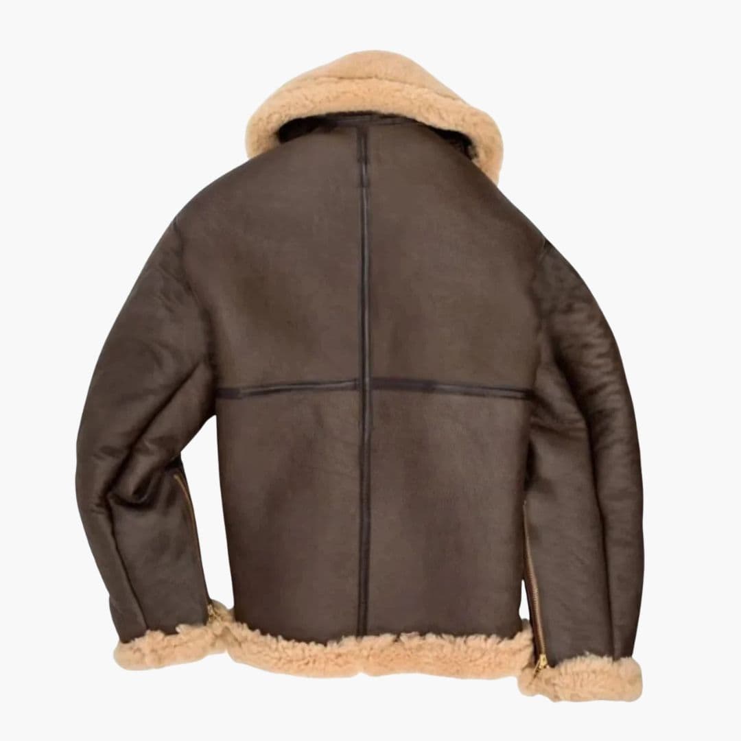 Kurtka pilotka męska z futrzaną podszewką