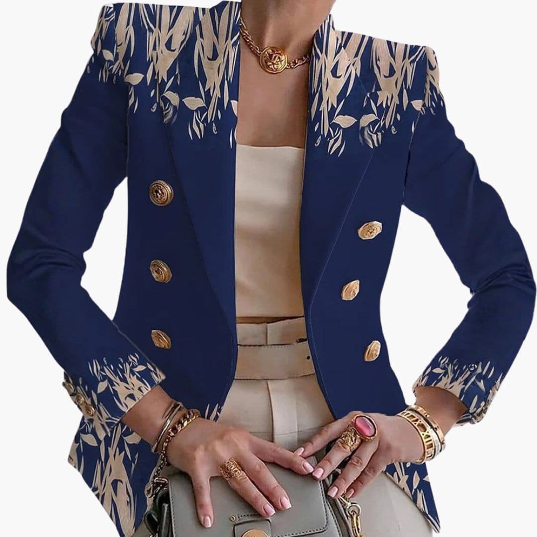 Kwiatowa marynarka damska zapinana na guziki