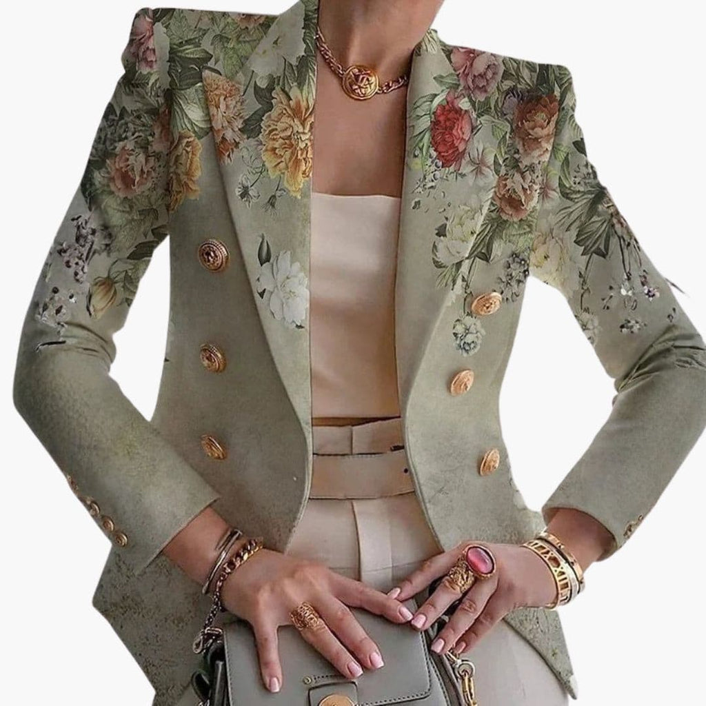 Kwiatowa marynarka damska zapinana na guziki