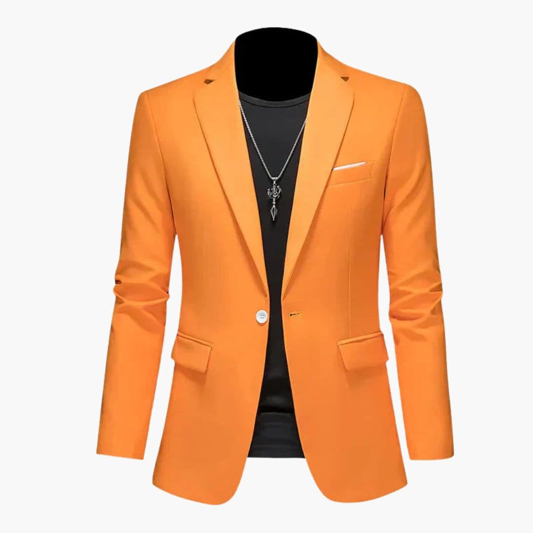 Marynarka męska z klapą i kieszeniami z patką