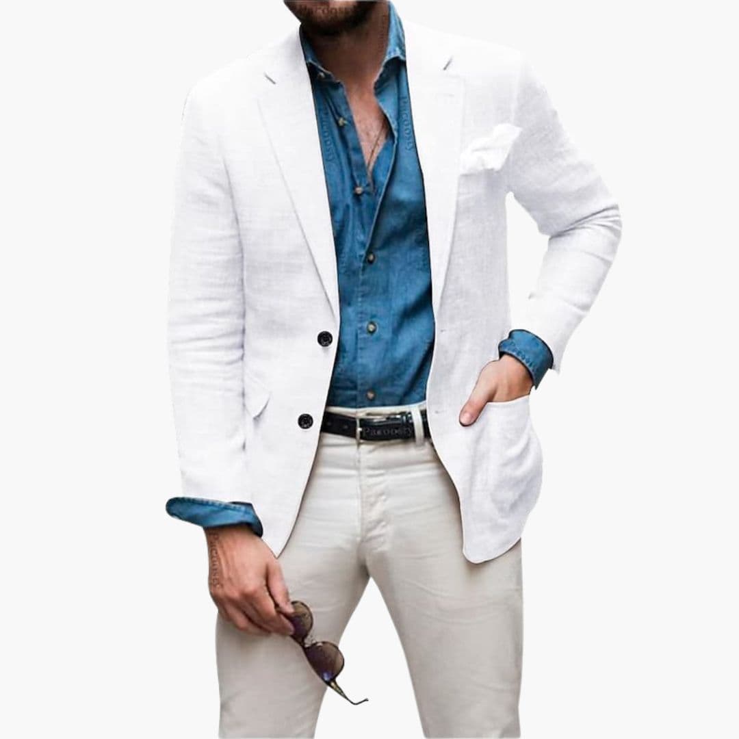 Marynarka męska z klapą i naszywanymi kieszeniami