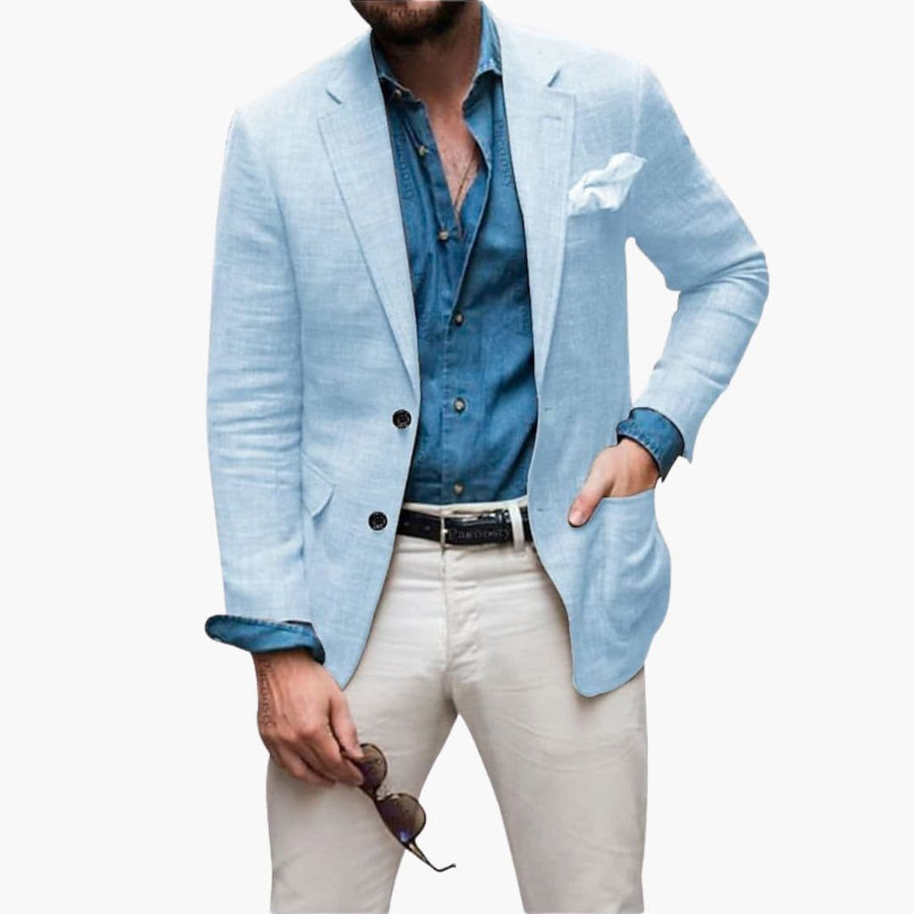 Marynarka męska z klapą i naszywanymi kieszeniami