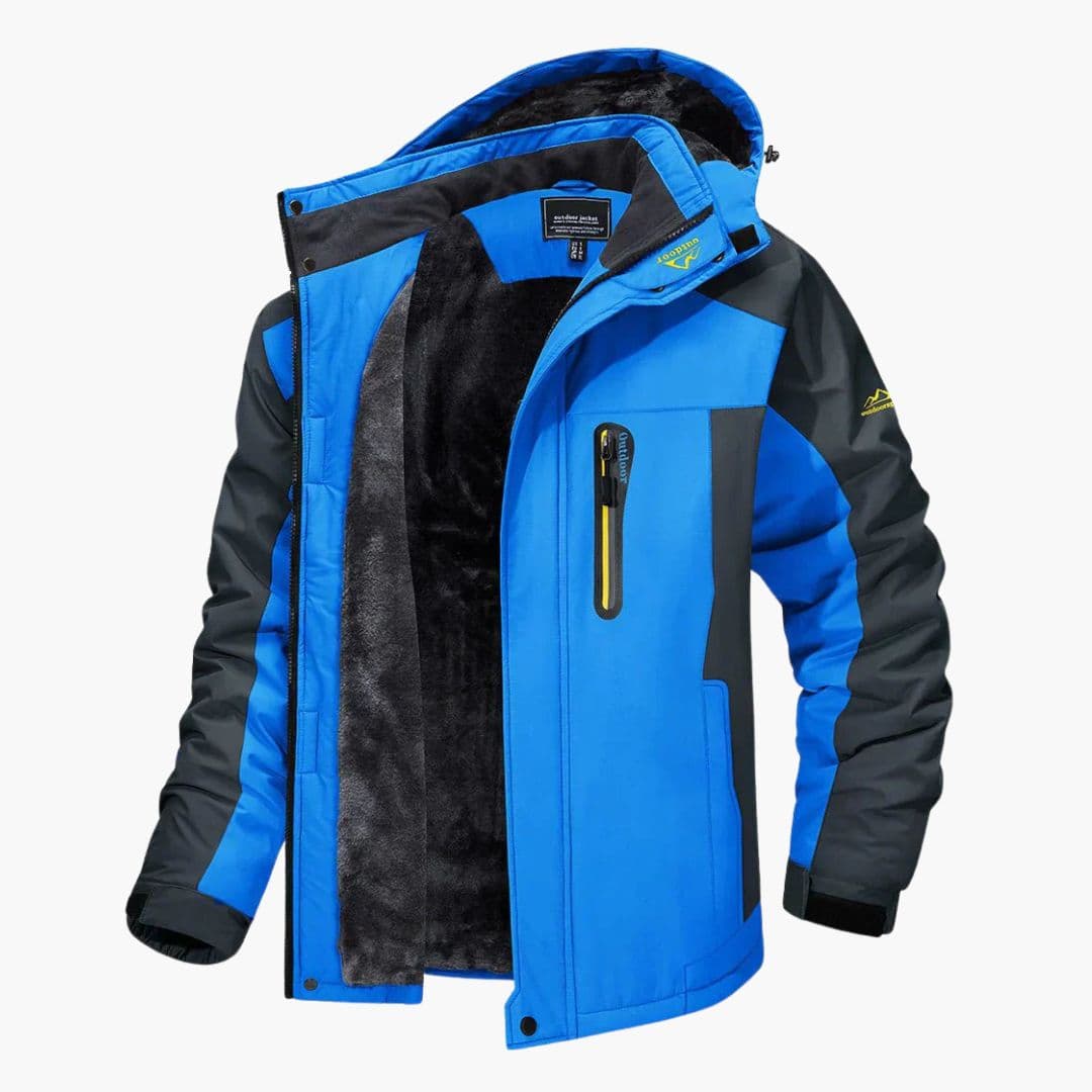 Męska kurtka outdoorowa z podszyciem z polaru i kapturem