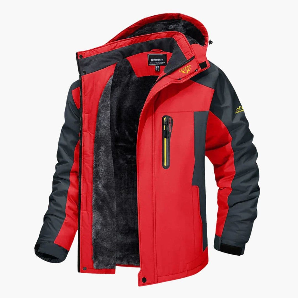 Męska kurtka outdoorowa z podszyciem z polaru i kapturem