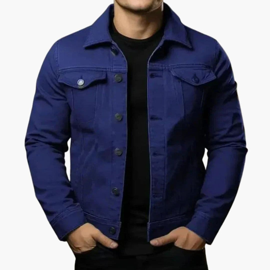 Męska kurtka z zapięciem na guziki i kieszeniami na piersi