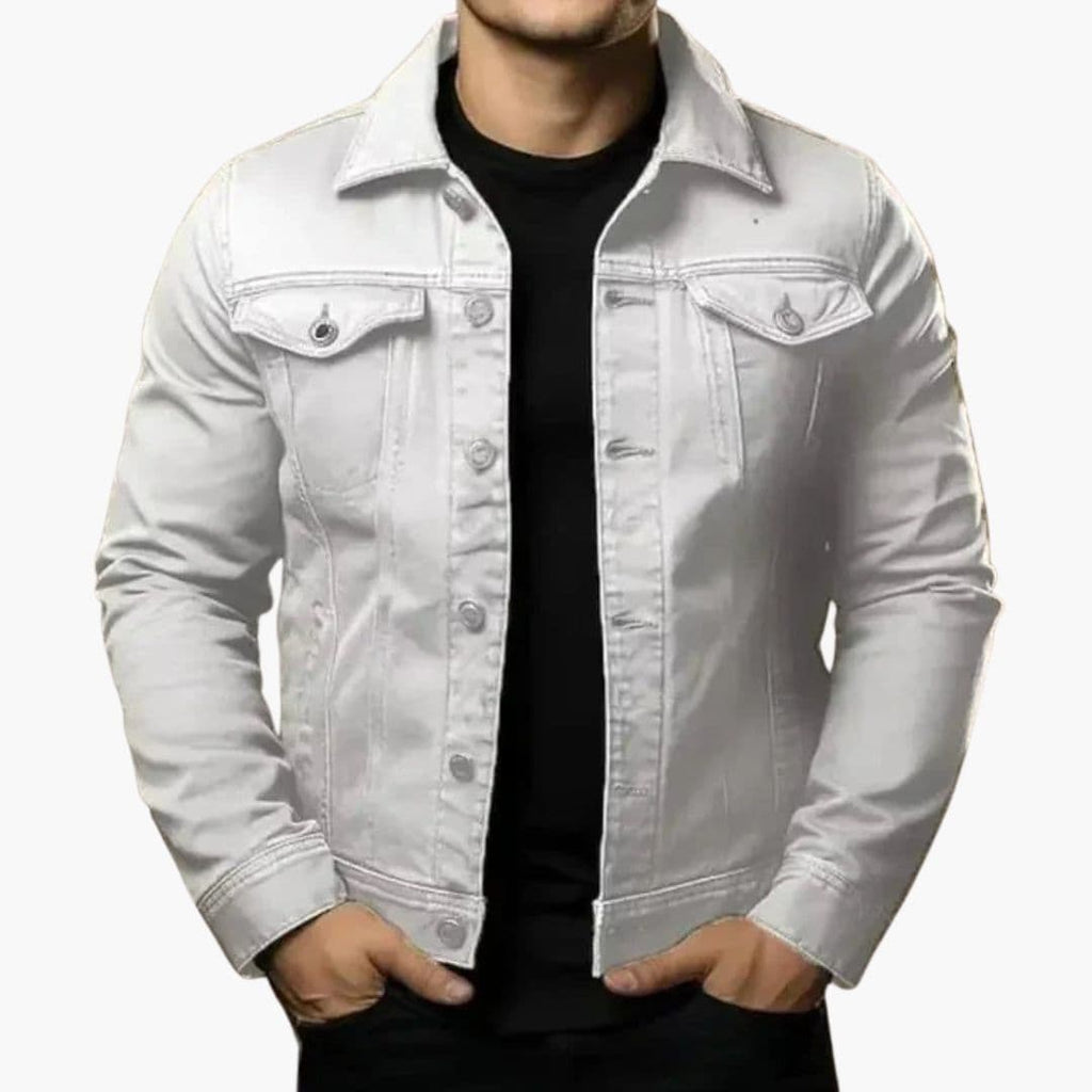 Męska kurtka z zapięciem na guziki i kieszeniami na piersi