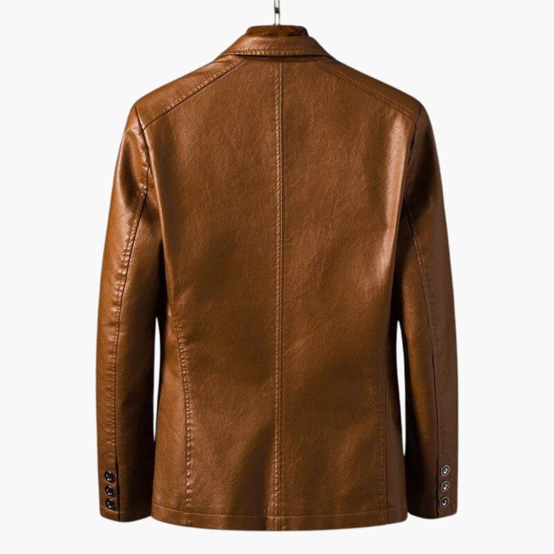 Męska marynarka PU z klasycznym kołnierzem