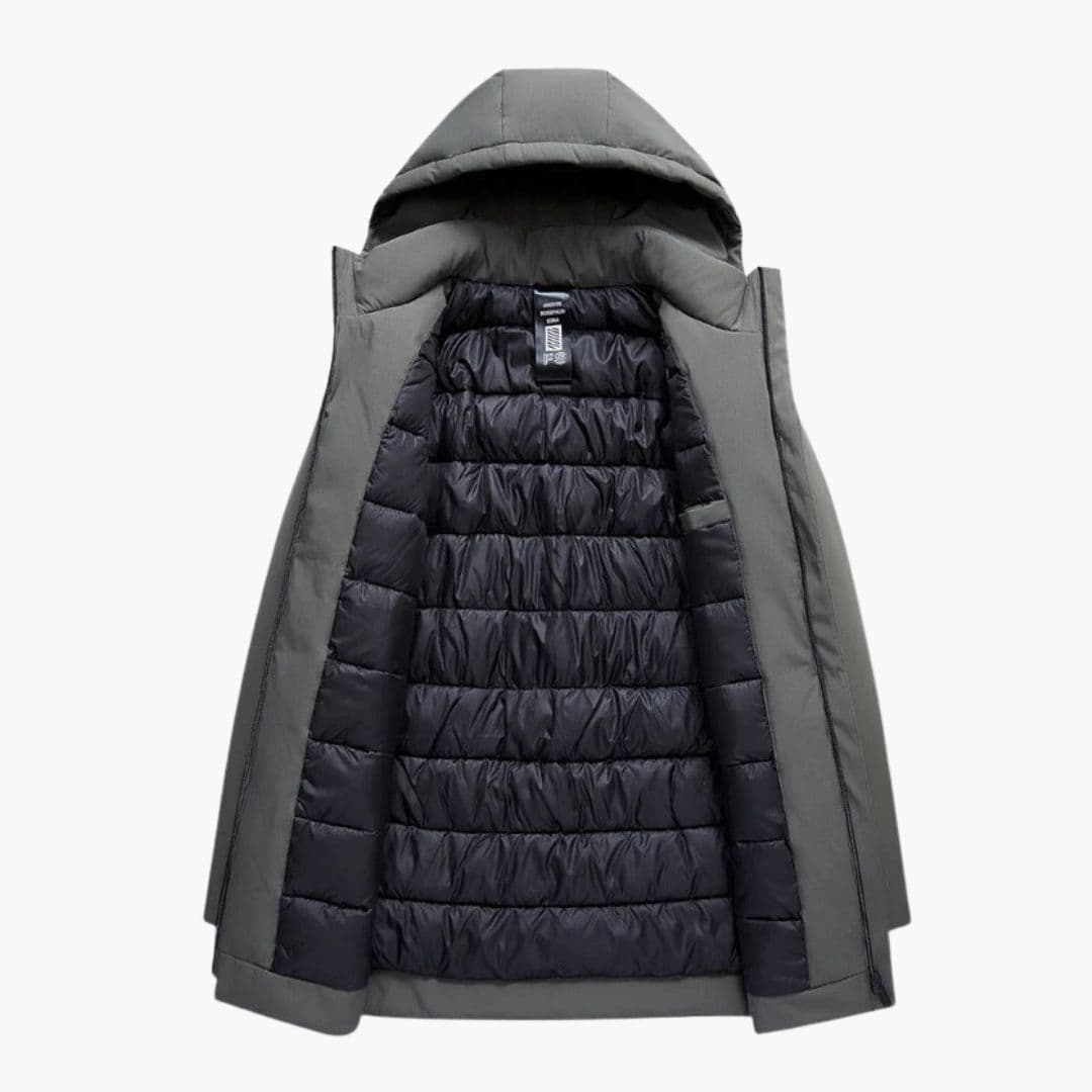 Męska zimowa parka z kapturem i podszewką