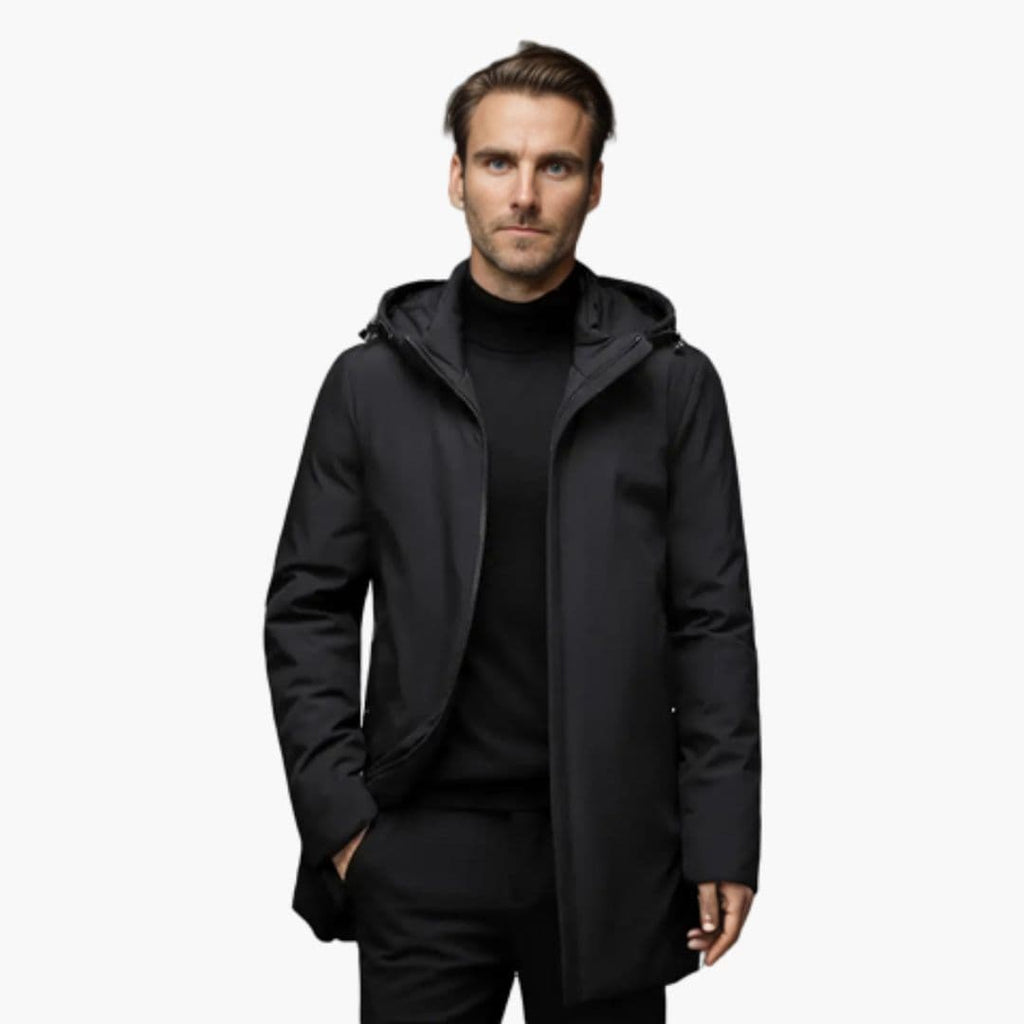 Męska zimowa parka z kapturem i podszewką