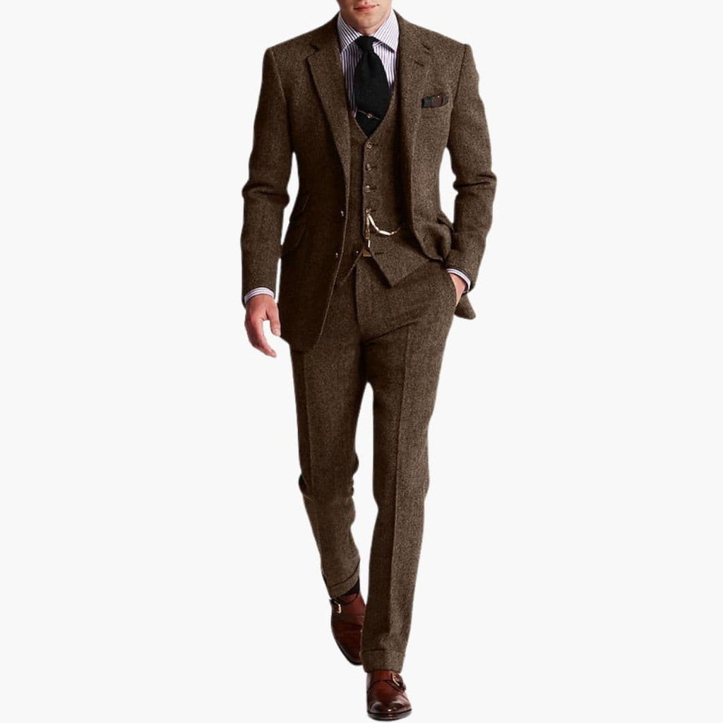 Męski zestaw garniturowy z marynarką i kamizelką