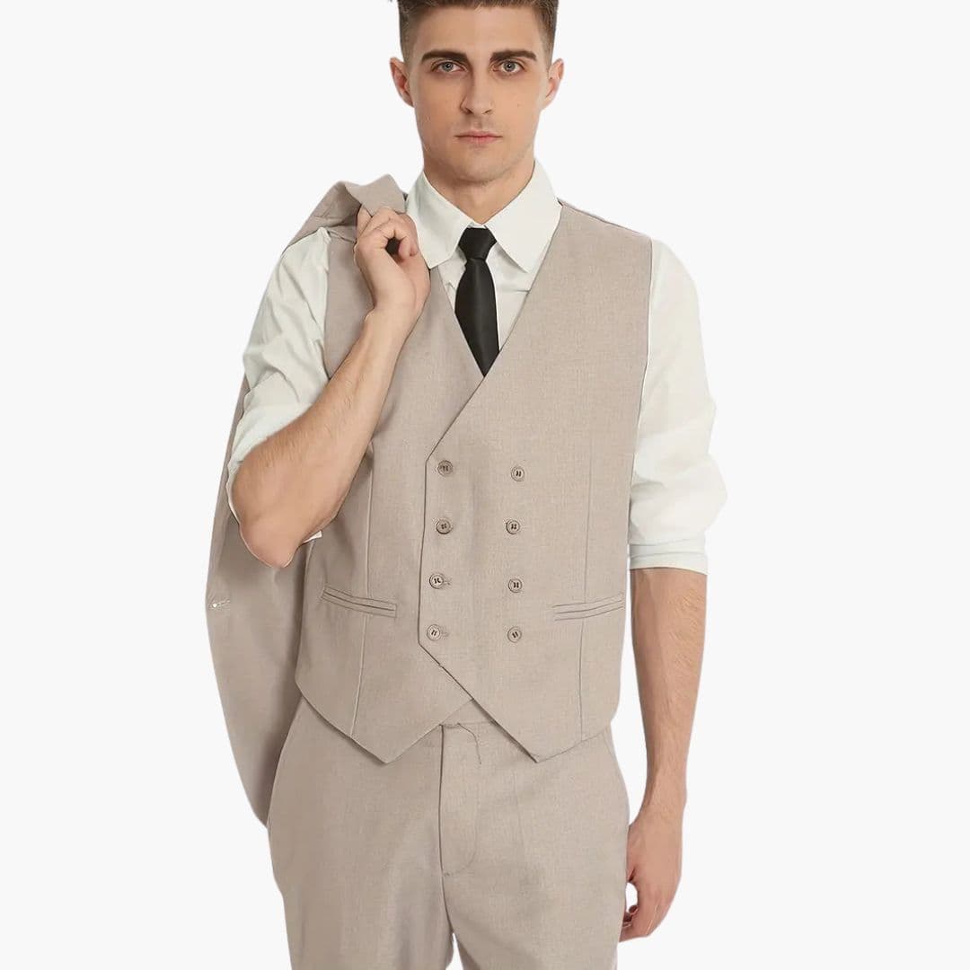 Męski zestaw garniturowy z marynarką i spodniami